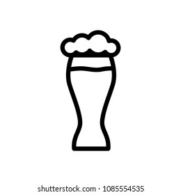 Beer glass. Simple linear icon with thin outline