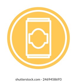 Beer glass sticker icon Flat design Vector illustration