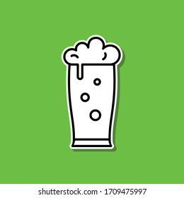 Beer glass sticker icon. Simple thin line, outline vector of alcohol drink icons for ui and ux, website or mobile application