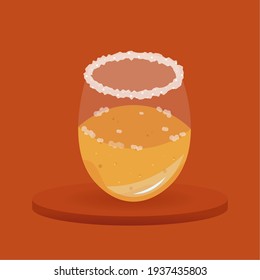 Beer glass sugar red background drinks pub icon- Vector