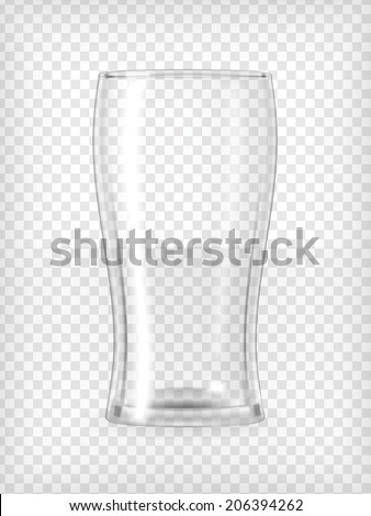 Beer glass. Transparent vector illustration.