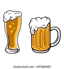 Beer glass vector art and graphic design