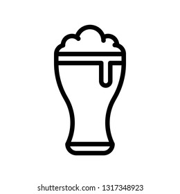 Beer glass vector, Feast of Saint Patrick line style icon