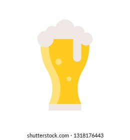 Beer glass vector, Feast of Saint Patrick flat style icon