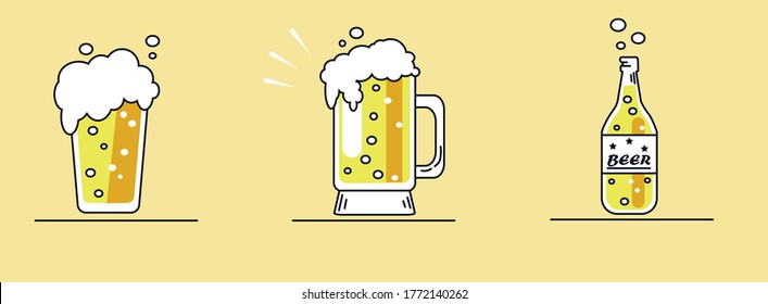 Beer glass, vector flat design