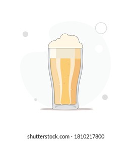Beer glass vector flat illustration on white