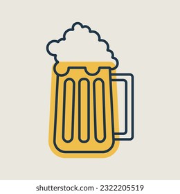 Beer glass vector icon. Barbecue and bbq grill sign. Graph symbol for cooking web site and apps design, logo, app, UI