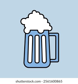 Beer glass vector icon. Barbecue and bbq grill sign. Graph symbol for cooking web site and apps design, logo, app, UI