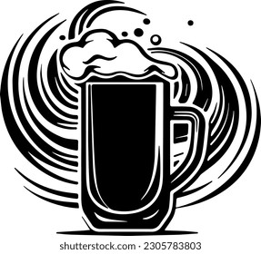 icono del vector de vidrio de cerveza EPS 10