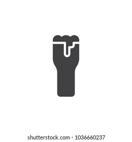 Beer glass vector icon. filled flat sign for mobile concept and web design. Wheat beer glass simple solid icon. Symbol, logo illustration. Pixel perfect vector graphics
