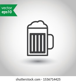 Beer glass vector icon. Beer glass flat sign design. EPS 10 fresh beer pictogram symbol