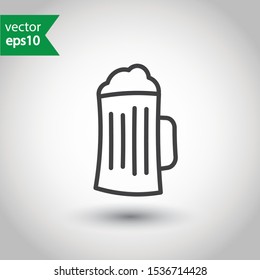 Beer glass vector icon. Beer glass flat sign design. EPS 10 fresh beer pictogram symbol