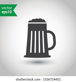 Beer glass vector icon. Beer glass flat sign design. EPS 10 fresh beer pictogram symbol