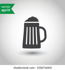 Beer glass vector icon. Beer glass flat sign design. EPS 10 fresh beer pictogram symbol