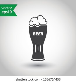 Beer glass vector icon. Beer glass flat sign design. EPS 10 fresh beer pictogram symbol