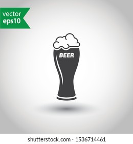 Beer glass vector icon. Beer glass flat sign design. EPS 10 fresh beer pictogram symbol