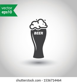 Beer glass vector icon. Beer glass flat sign design. EPS 10 fresh beer pictogram symbol