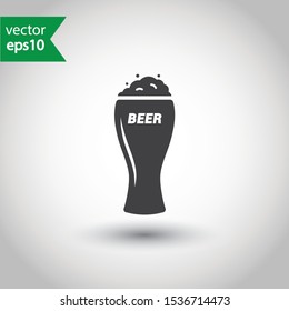 Beer glass vector icon. Beer glass flat sign design. EPS 10 fresh beer pictogram symbol