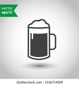 Beer glass vector icon. Beer glass flat sign design. EPS 10 fresh beer pictogram symbol