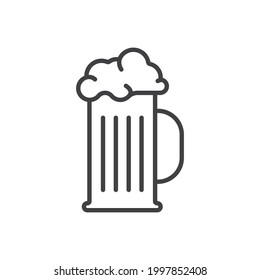 Beer glass vector icon. Beer glass flat sign design. EPS 10 fresh isolated beer pictogram symbol