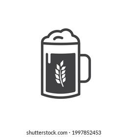 Beer glass vector icon. Beer glass flat sign design. EPS 10 fresh isolated beer pictogram symbol