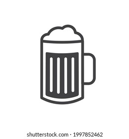 Beer glass vector icon. Beer glass flat sign design. EPS 10 fresh isolated beer pictogram symbol