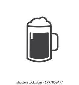 Beer glass vector icon. Beer glass flat sign design. EPS 10 fresh isolated beer pictogram symbol