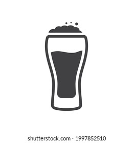 Beer glass vector icon. Beer glass flat sign design. EPS 10 fresh isolated beer pictogram symbol
