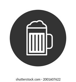 Beer glass vector icon. Beer glass flat sign design. EPS 10 fresh isolated beer pictogram symbol round icon