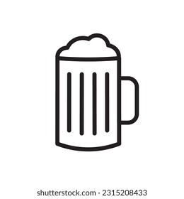 Beer glass vector icon. Beer glass flat sign design. Fresh isolated beer symbol pictogram. UX UI icon