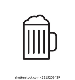 Beer glass vector icon. Beer glass flat sign design. Fresh isolated beer symbol pictogram. UX UI icon
