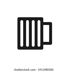 Beer glass vector icon. Mug symbol. Bar and pub sign. Brewery and restaurant logo.