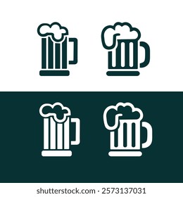 beer glass vector icon set