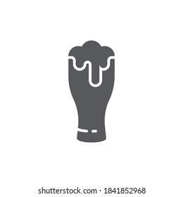 beer glass vector icon symbol alcohol drink isolated on white background