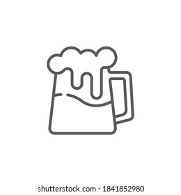 beer glass vector icon symbol alcohol drink isolated on white background