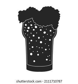 Beer glass vector icon.Black vector icon isolated on white background beer glass.
