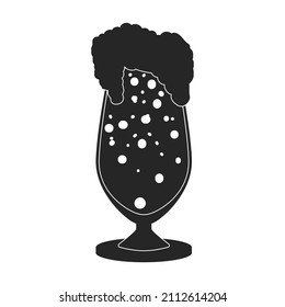 Beer glass vector icon.Black vector icon isolated on white background beer glass.