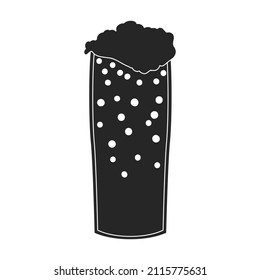 Beer glass vector icon.Black vector icon isolated on white background beer glass.
