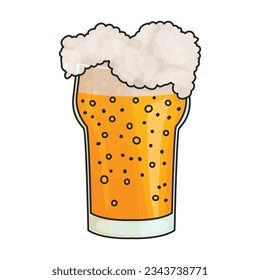 Beer glass vector icon.Color vector icon isolated on white background beer glass.