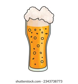 Beer glass vector icon.Color vector icon isolated on white background beer glass.
