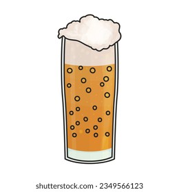Beer glass vector icon.Color vector icon isolated on white background beer glass.