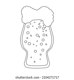Beer glass vector icon.Outline vector icon isolated on white background beer glass.