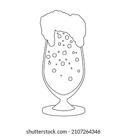 Beer glass vector icon.Outline vector icon isolated on white background beer glass.