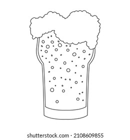 Beer glass vector icon.Outline vector icon isolated on white background beer glass.