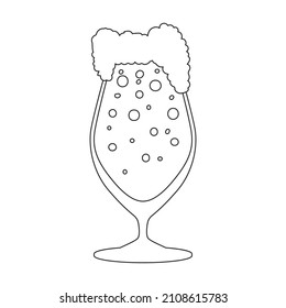 Beer glass vector icon.Outline vector icon isolated on white background beer glass.