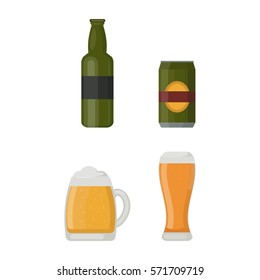 Beer glass vector illustration.