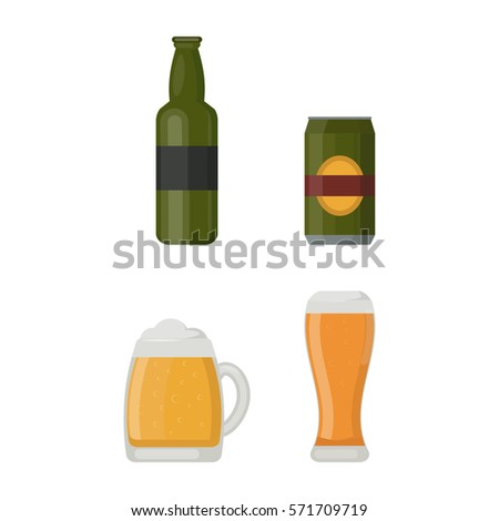 Beer glass vector illustration.