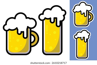 Beer in a glass vector illustration design, eps 10, editable.