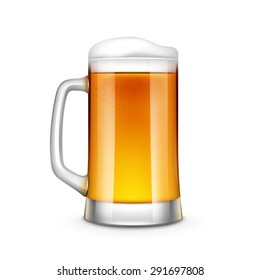 Beer Glass Vector Illustration Isolated on White Background