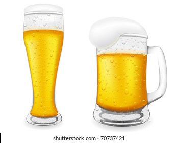 beer is in glass vector illustration isolated on white background